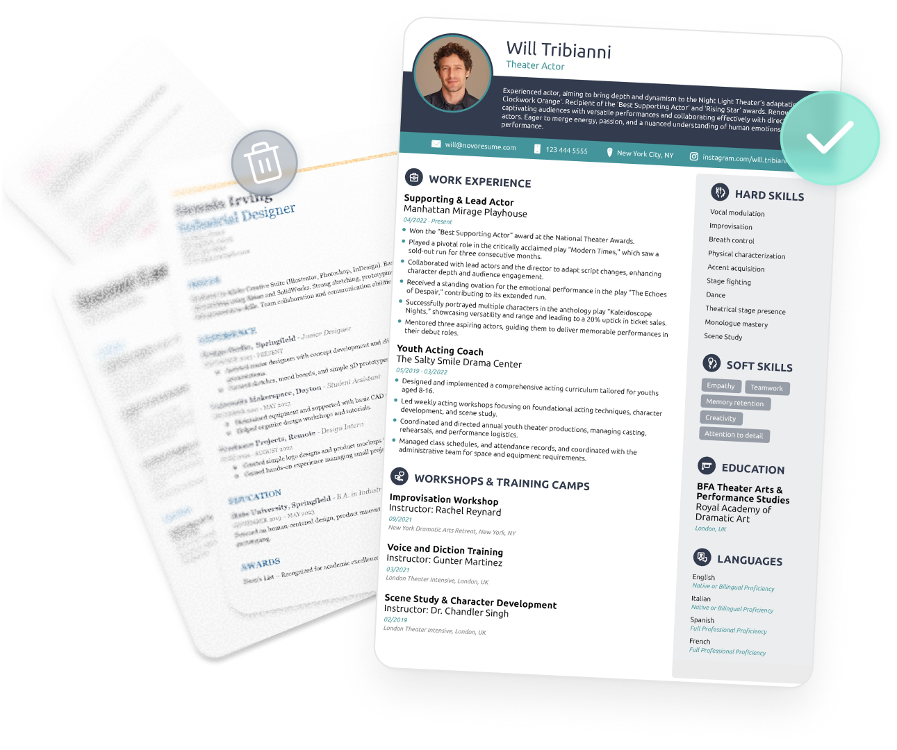 Screenshot of an ATS-friendly resume template built with Novorésumé